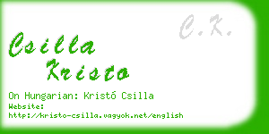 csilla kristo business card